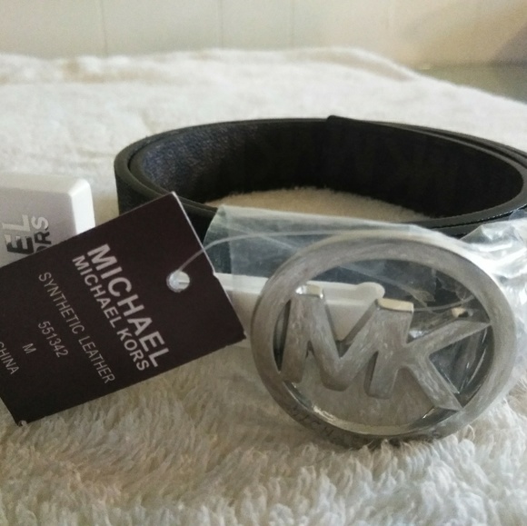 michael kors synthetic leather belt